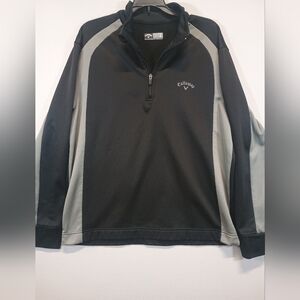 Callaway Men’s Large 1/4 Zip Pullover Black Gray Performance Golf Jacket
